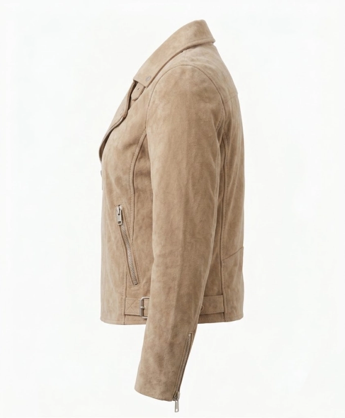Womens Suede Biker Jacket