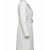 Womens White Belted Leather Coat For Sale