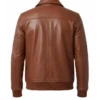 Zanvek Brown Leather Bomber Jacket