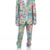2 Piece Spongebob Frenzy Printed Mens Suit