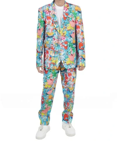 2 Piece Spongebob Frenzy Printed Mens Suit