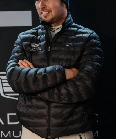 2026 Cadillac Formula One Team Sergio Pérez Black Puffer Jacket Front