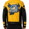 AEW Wrestle Dream Chris Jericho The Learning Tree Yellow and Black Biker Leather Jacket Back