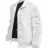 Adidas Chinese New Year 2026 Suede White Jacket Open Closure