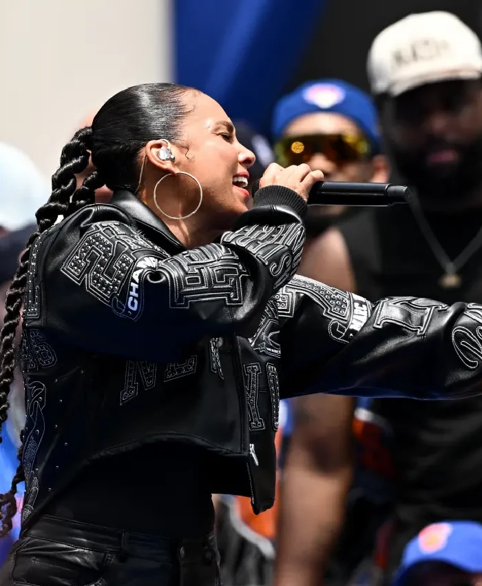 Alicia Keys Pelle Pelle Black Leather Jacket