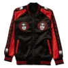 All Elite Wrestling Danhausen Very Nice Very Evil Satin Reversible Bomber Jacket Front