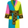 Ari Haley Rich In Color Versace Bath Robe Front