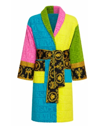 Ari Haley Rich In Color Versace Bath Robe Front