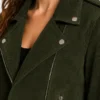 Armand Green Suede Biker Jacket