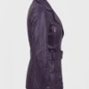 Asymmetrical Purple Leather Jacket