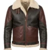B3 Shearling Burgundy Leather Jacket