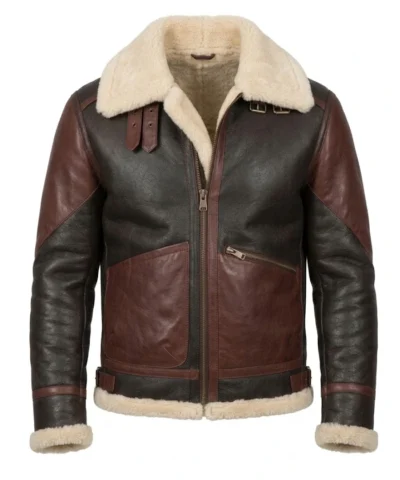 B3 Shearling Burgundy Leather Jacket