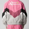 Barry Keoghan Crime 101 Movie 2026 Ormon Pink and White Racer Bomber Jacket