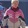 Barry Keoghan Crime 101 Movie 2026 Ormon Pink and White Racer Jacket