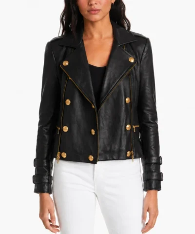 Shop Billie Belted Leather Moto Jacket