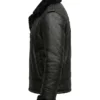 Black Aviator Shearling Sheepskin Leather Jacket