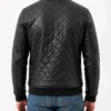 Mens Bomber Black Quilted Leather Jacket