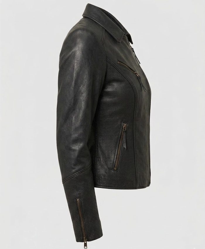 Black Cowhide Leather Jacket