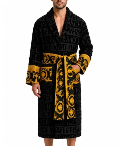 Black Versace Robe Front