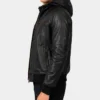 Buy Bouncer Biz Black Leather Bomber Jacket