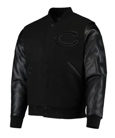 Buy Black Chicago Bears Logo Varsity Jacket For Sale
