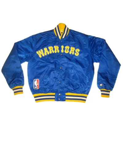 Buy Golden State Warriors 90s NBA Royal Satin Jacket Sale