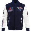 Buy Howard University Homecoming Navy Blue And White Varsity Jacket For Unisex