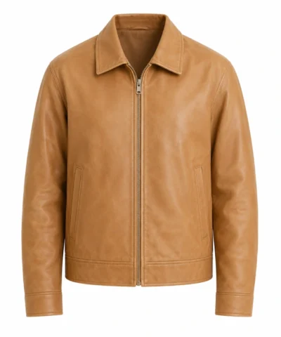 Womens Slochy Tan Leather Jacket
