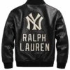 Buy Ralph Lauren Yankees Black Leather Full Snap Jacket For Women
