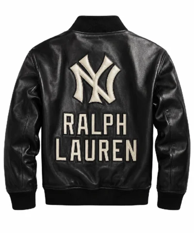 Buy Ralph Lauren Yankees Black Leather Full Snap Jacket For Women