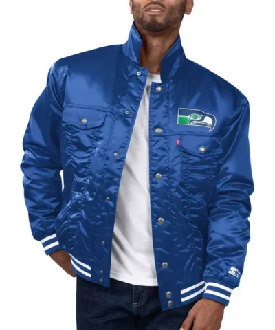 Buy Seattle Seahawks Silver Tab Trucker Jacket