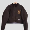 Buy Vintage Carhartt X NY Yankees Dark Brown Cotton Crop Jacket