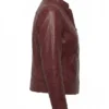 Cafe Racer Burgundy Leather Jacket