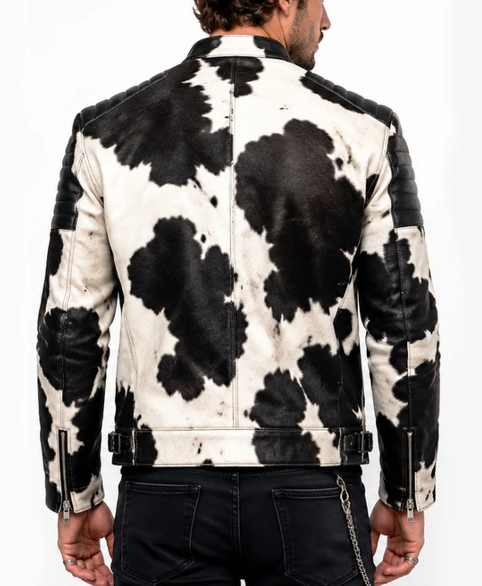 Mens Cafe Racer Cowhide Leather Jacket