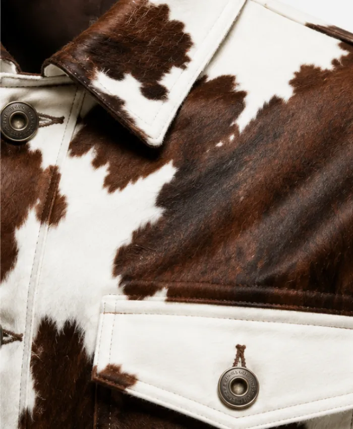Mens Classic Chest Pocket Cowhide Leather Jacket