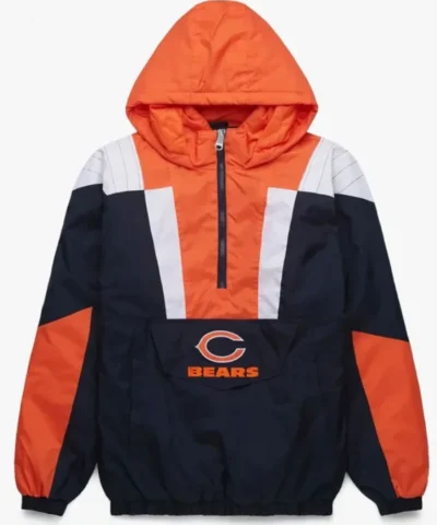 Chicago Bears Blue and Orange Pullover Jacket Sale