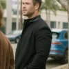 Chris Hemsworth Crime 101 Black Coat left