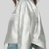 Chrome Hearts The Racer 115 Silver Metallic Leather Jacket For Men and Women