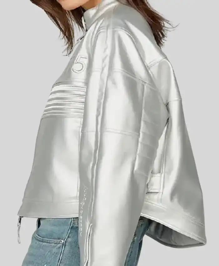 Chrome Hearts The Racer 115 Silver Metallic Leather Jacket For Men and Women