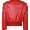 Classic Red Leather Bomber Jacket Zipper Style Jacket