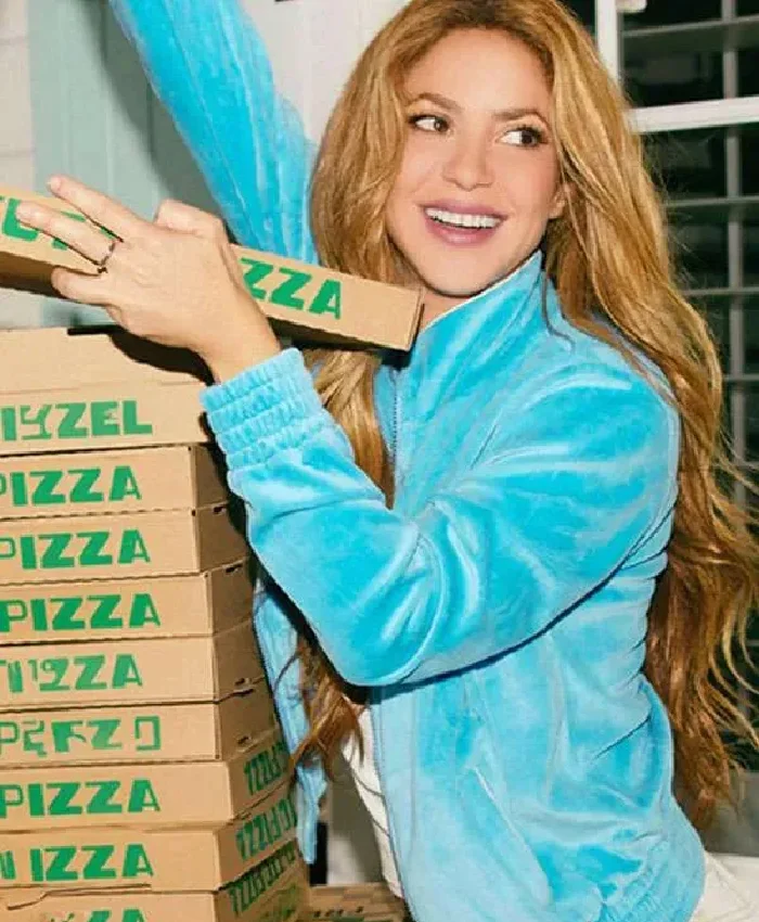 Colombian Singer Shakira Blue Bomber Jacket
