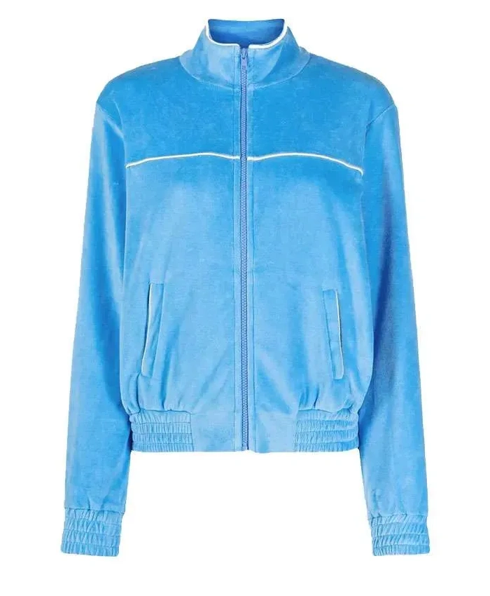 Colombian Singer Shakira Blue Track Bomber Jacket
