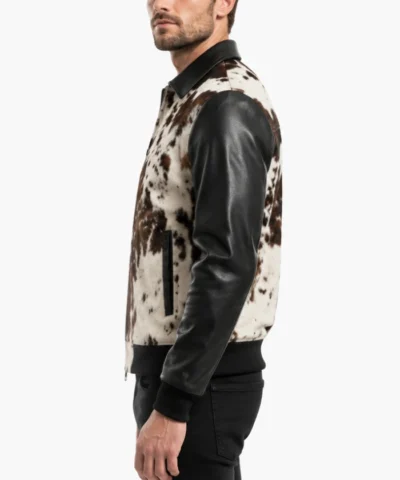 Mens Cowhide and Genuine Leather Jacket