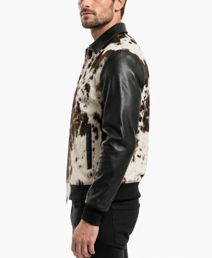 Mens Cowhide and Genuine Leather Jacket