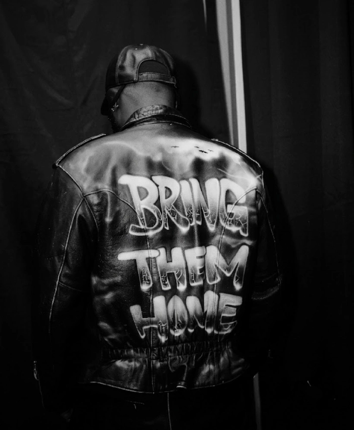 Davido FIFA World Cup 2026 Countdown Concert in Los Angeles Bring Them Home Black Leather Jacket