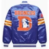 Denver Broncos Exclusive Blue Satin Jacket For Sale