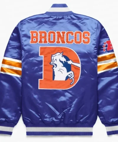Denver Broncos Exclusive Blue Satin Jacket For Sale
