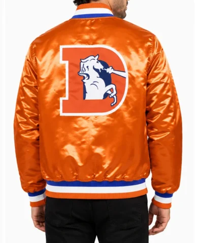 Denver Broncos Exclusive Orange Satin Jacket Back