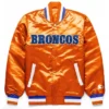 Denver Broncos Snap Tab Exclusive Orange Satin Jacket