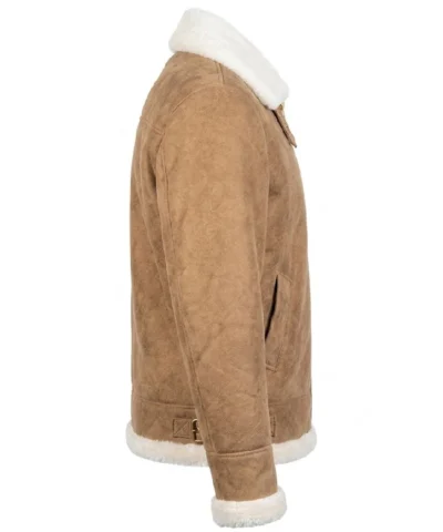 Distressed Shearling Leather Jacket